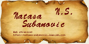 Nataša Subanović vizit kartica